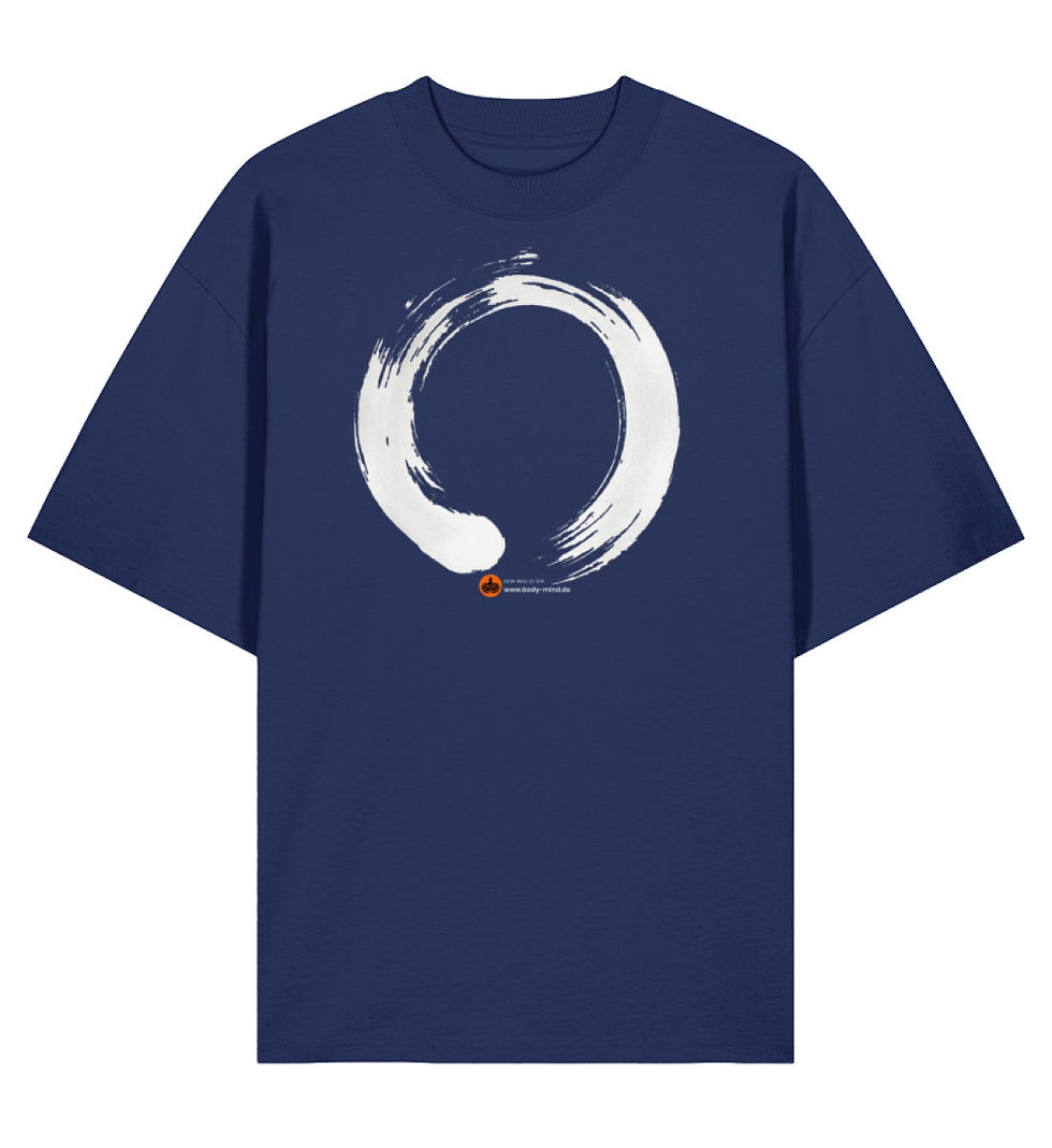 Miniaturbild: Zen Circle - Unisex Bio Übergrößenshirt front print weiß