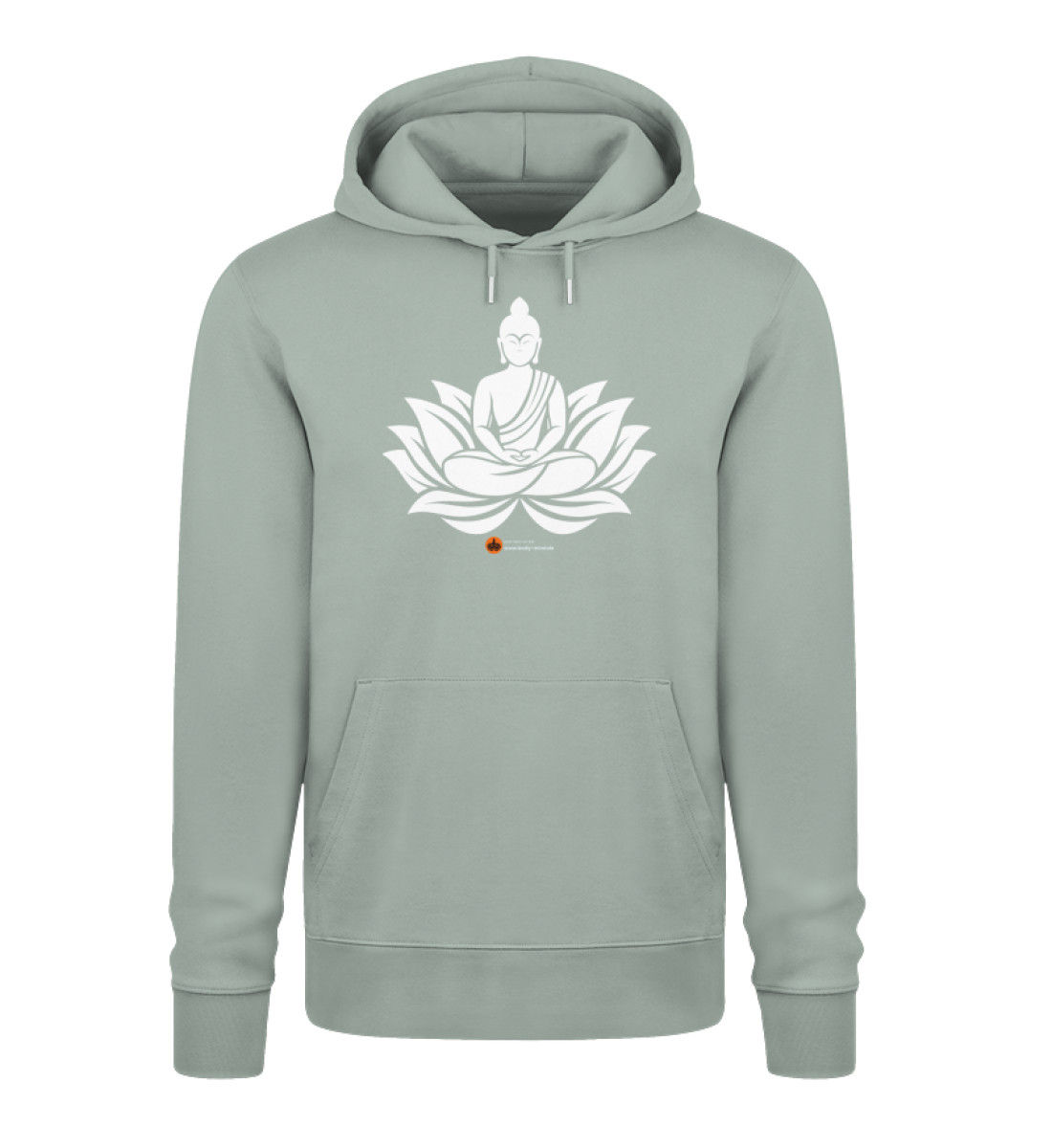 Buddha Blüte - Unisex bio Hoodie front print weiß