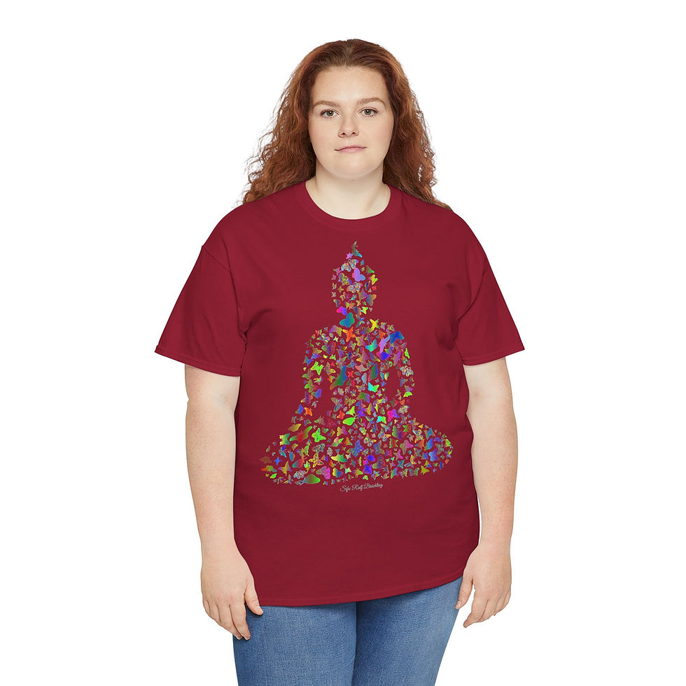 Miniaturbild: Schmetterling Buddha, Unisex, schweres Baumwoll-T-Shirt, front print