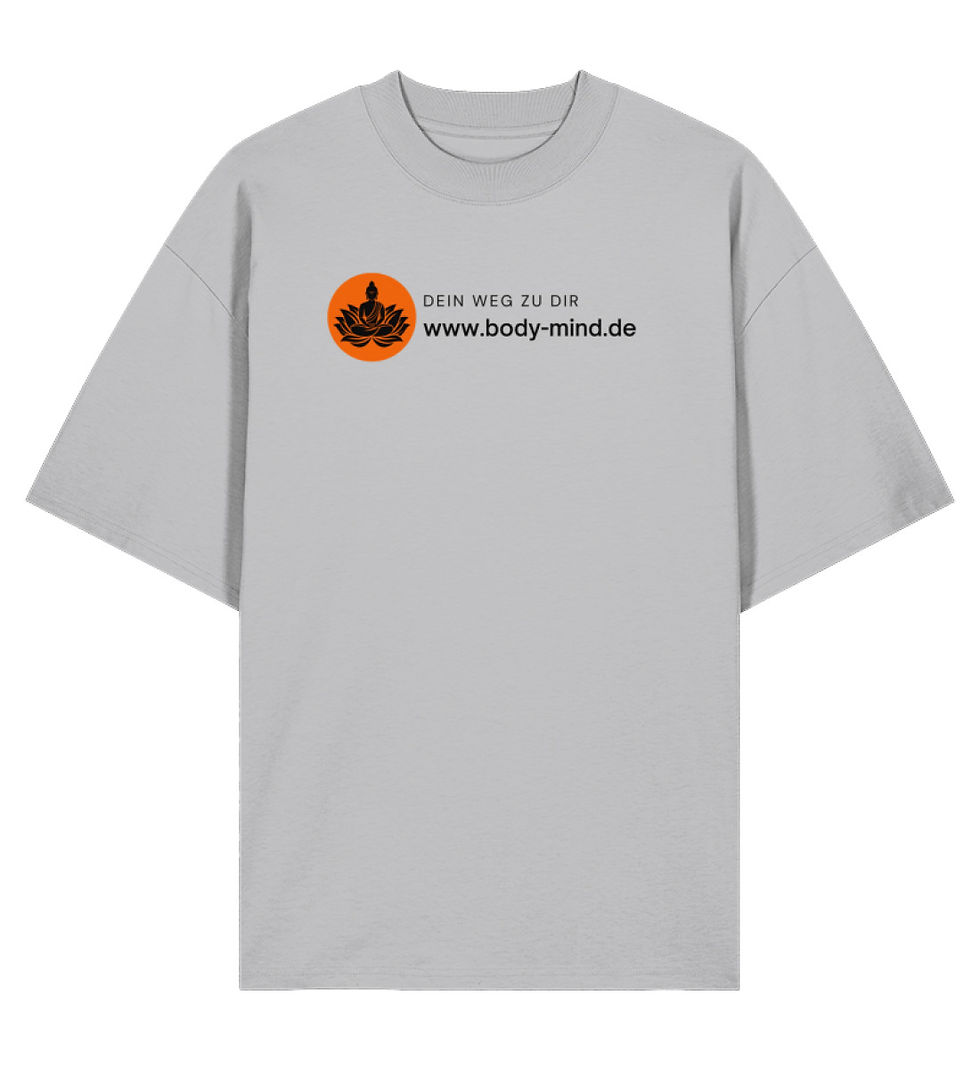 Miniaturbild: Body-Mind Logo - Unisex Bio Übergrößenshirt front print schwarz  - Organic Ov