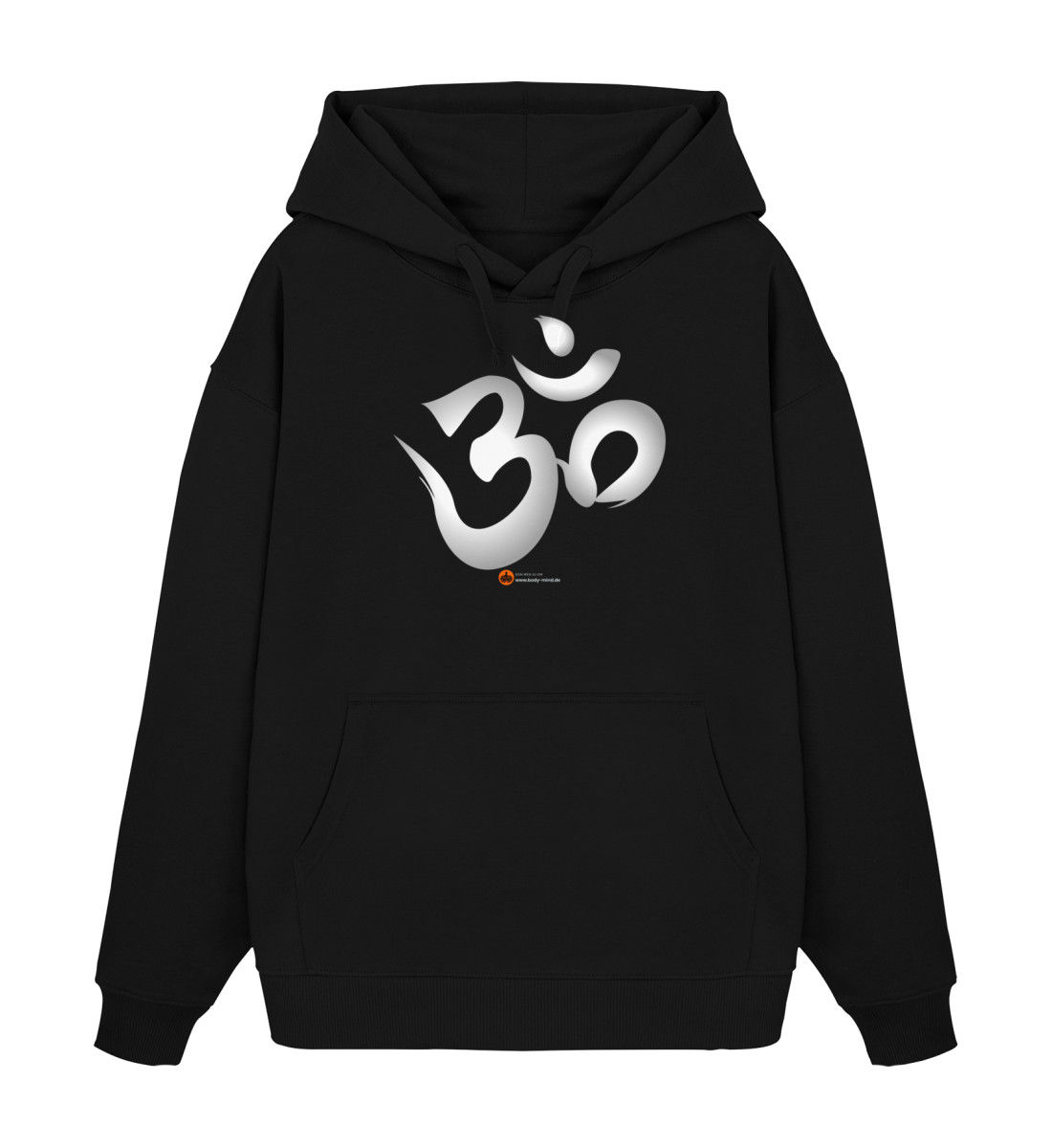 OM - Unisex Oversize bio Hoodie front print weiß