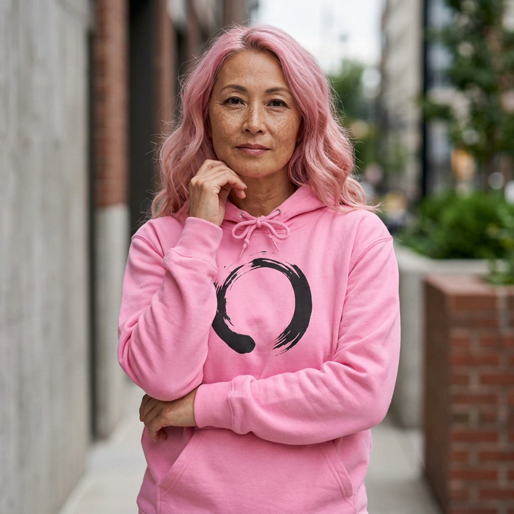 Zen Circle Hoodie mit Front- und Rückenprint