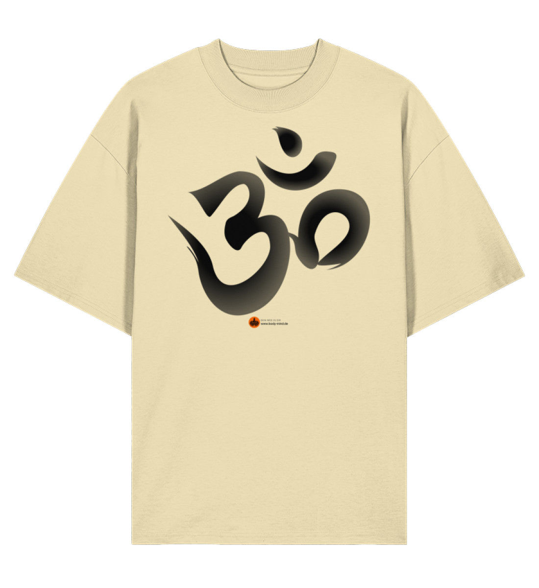 OM - Unisex Bio Übergrößenshirt front print schwarz