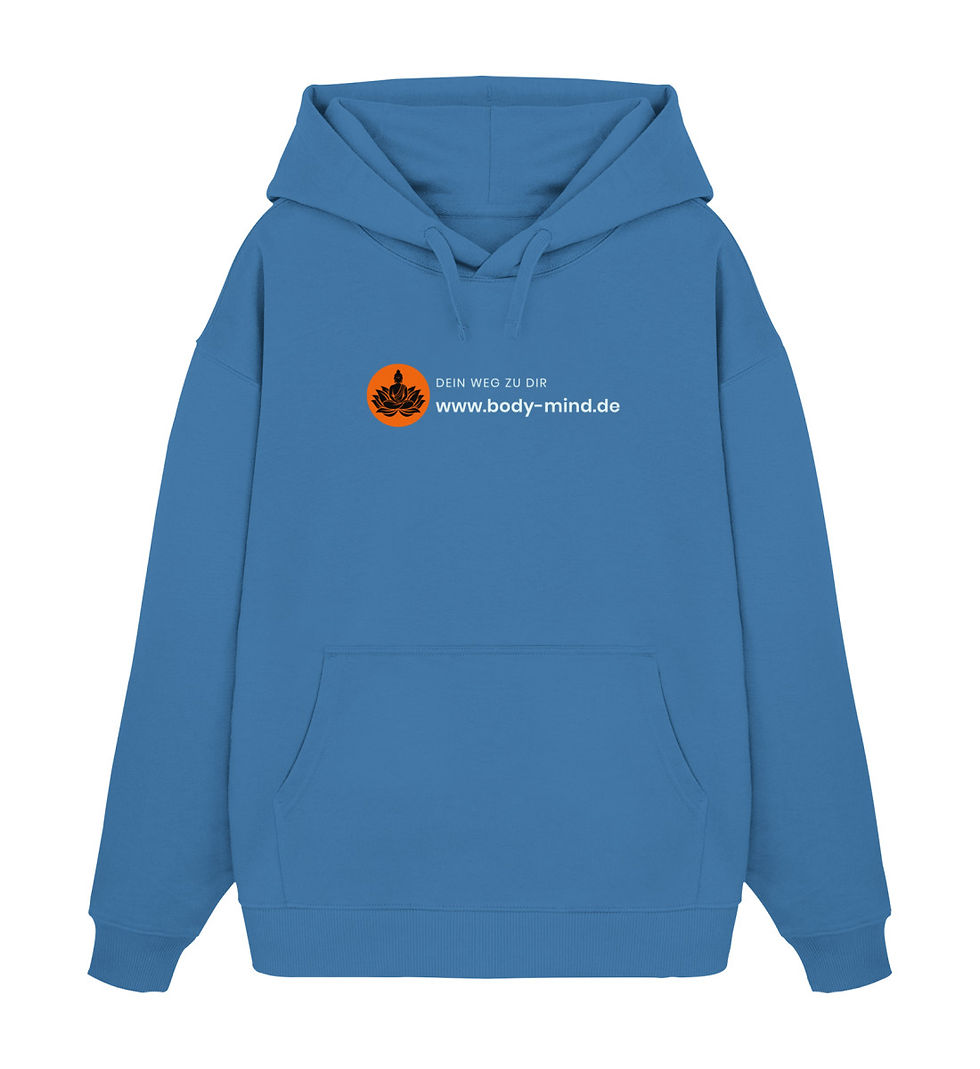 Miniaturbild: Body-Mind Logo - Unisex Oversize bio Hoodie front print weiß