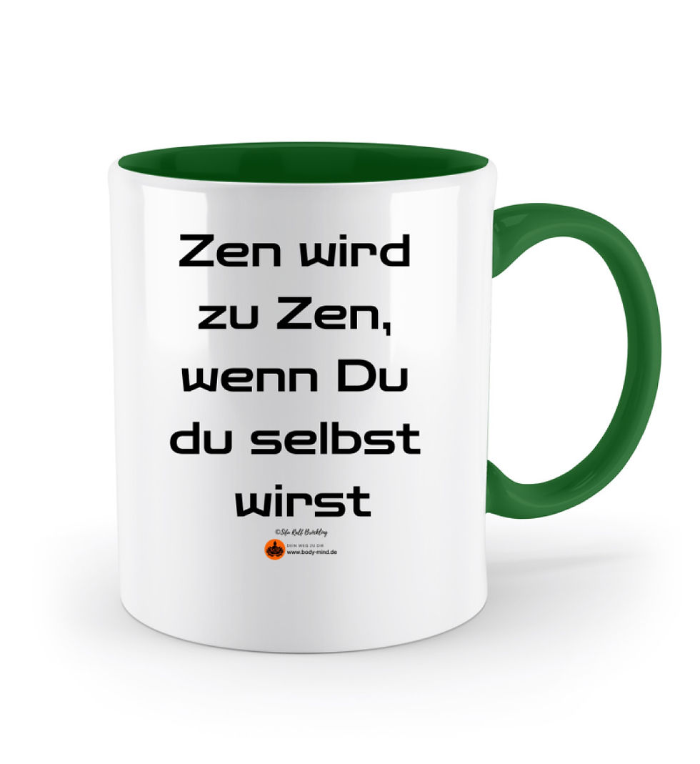 Miniaturbild: Tasse zweifarbig, Zen wird zu Zen - beidseitig bedruckt