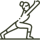 Dynamic silhouette of person in athletic pose
