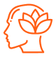Stylized head profile with leafy design