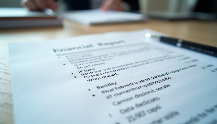 Eye-level view of a financial report with US GAAP compliance details
