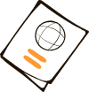 Illustration of a passport with a globe icon