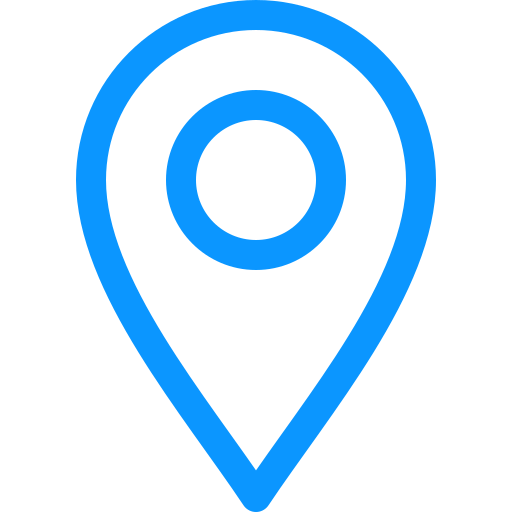 Blue map location pin icon