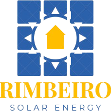 Rimbeiro Solar Energy logo, house icon within solar panels