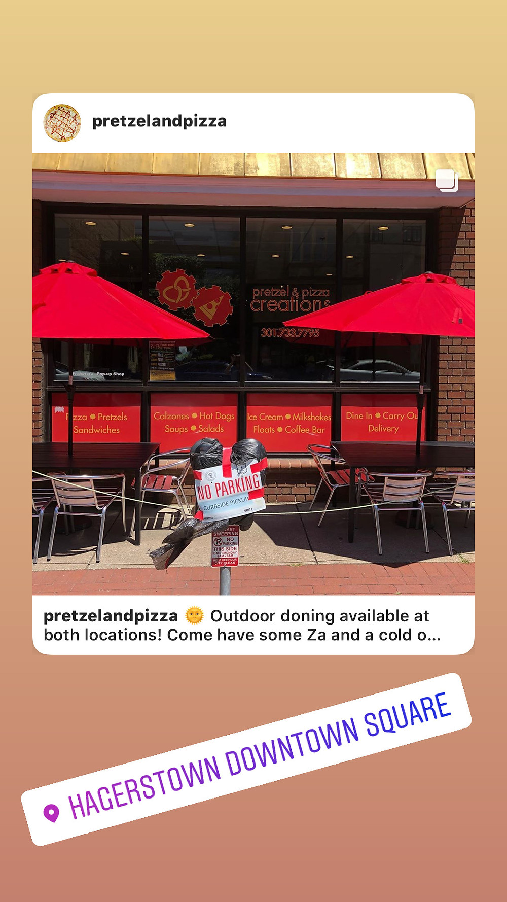 outdoor dining at downtown Hagerstown md location