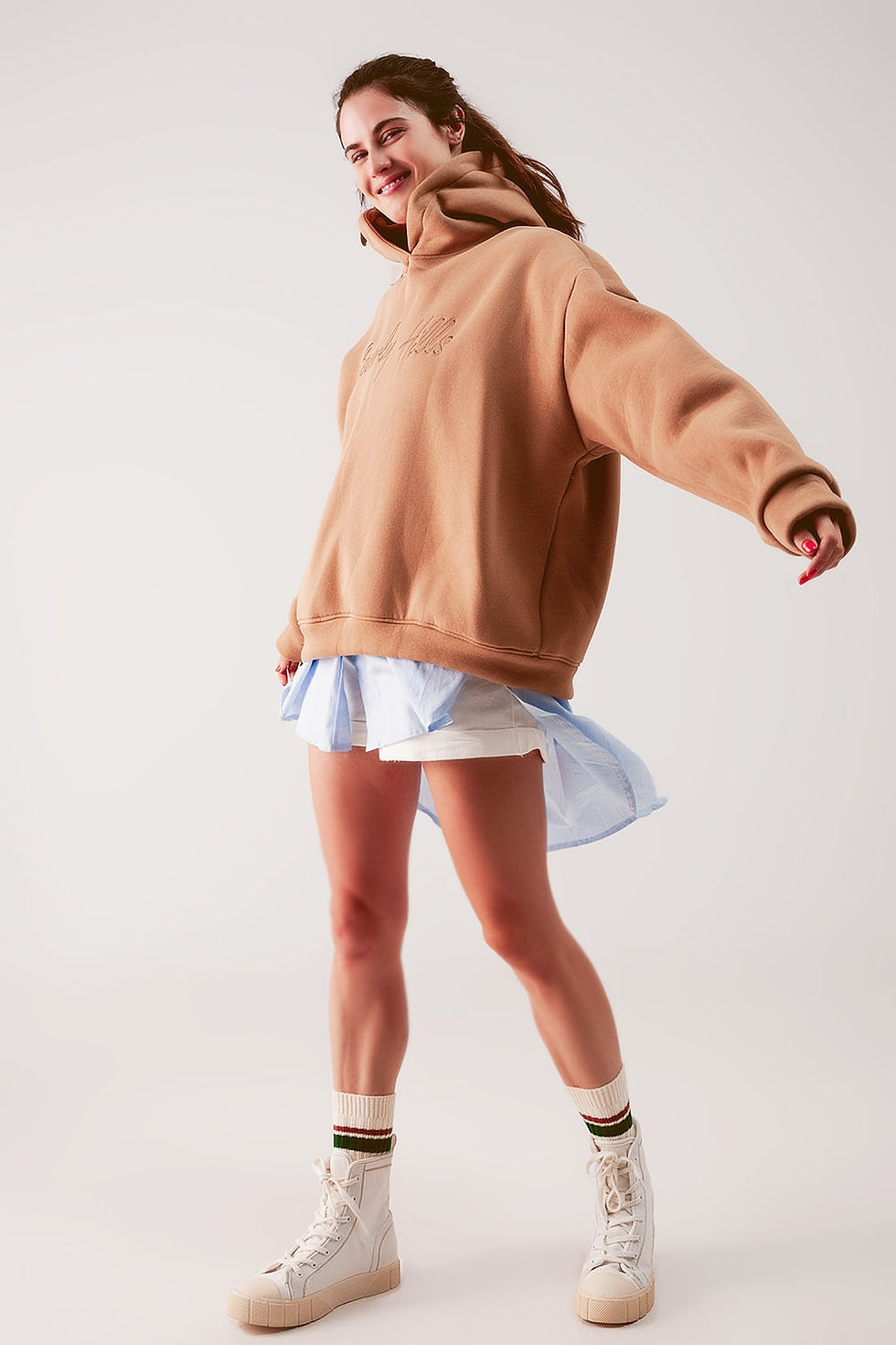 Miniaturbild: Übergroßer Boyfriend-Hoodie in Beige