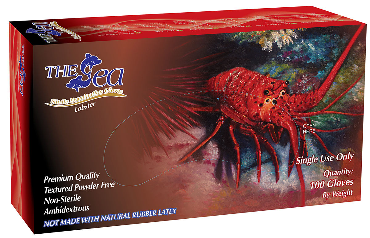 The Sea Lila Nitrile Powder Free Textured Exam Gloves (NON-USA)