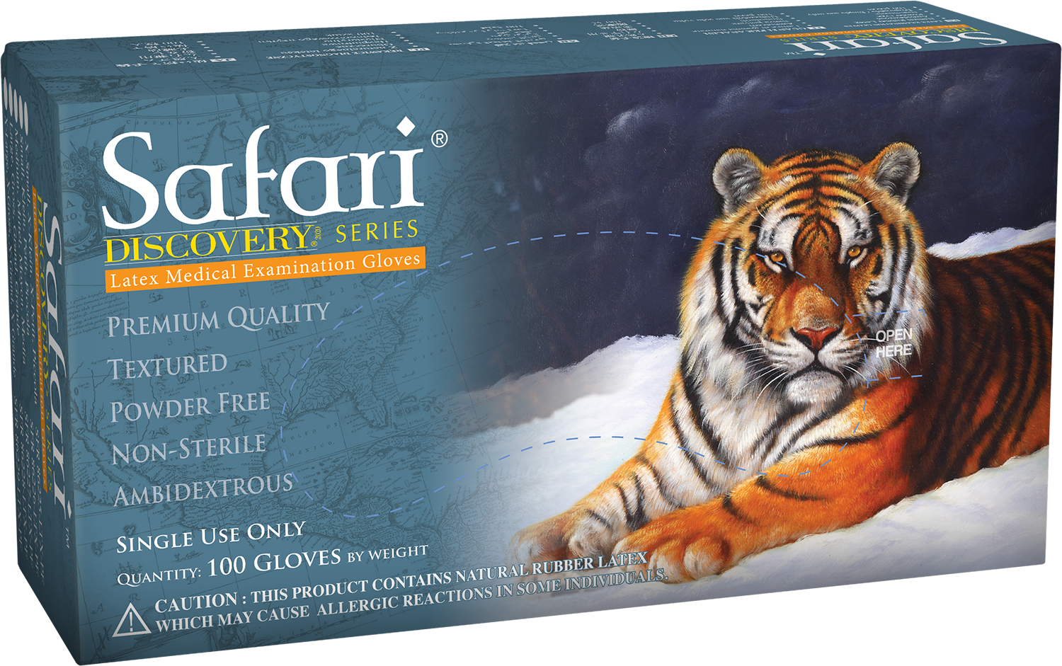 Safari Latex Powder Free Textured Exam Gloves