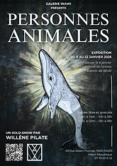 Affiche de l'exposition PERSONNES ANIMALES à la galerie Wawi