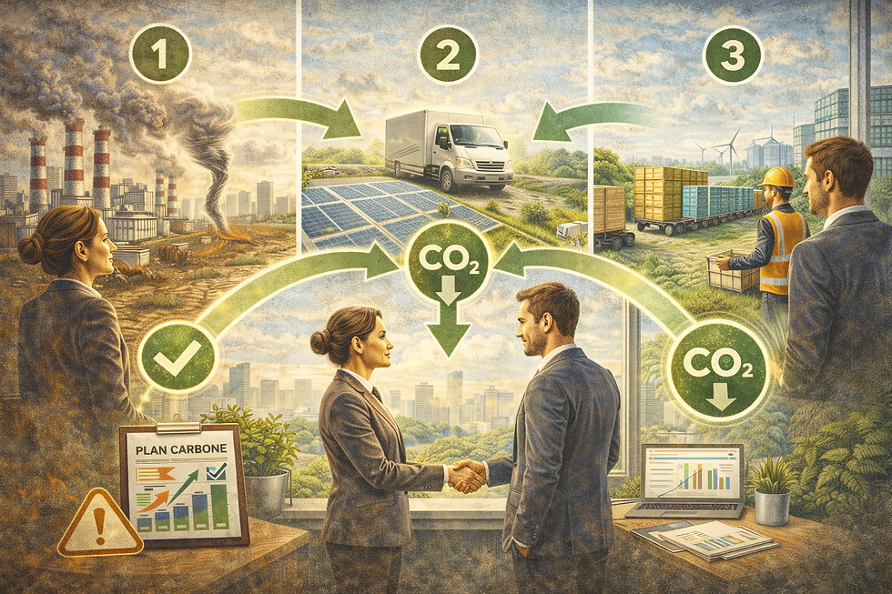 Deploying a carbon emissions reduction strategy (Scopes 1, 2, and 3) at the scale of an SME or mid-sized company