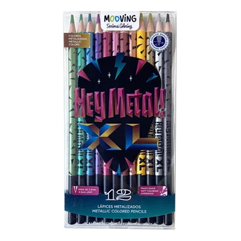 LAPICES DE COLORES MOOVING METALIZADOS X12U