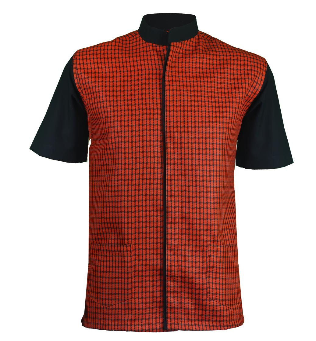 Red Uniform Style Short Sleeve Shirt