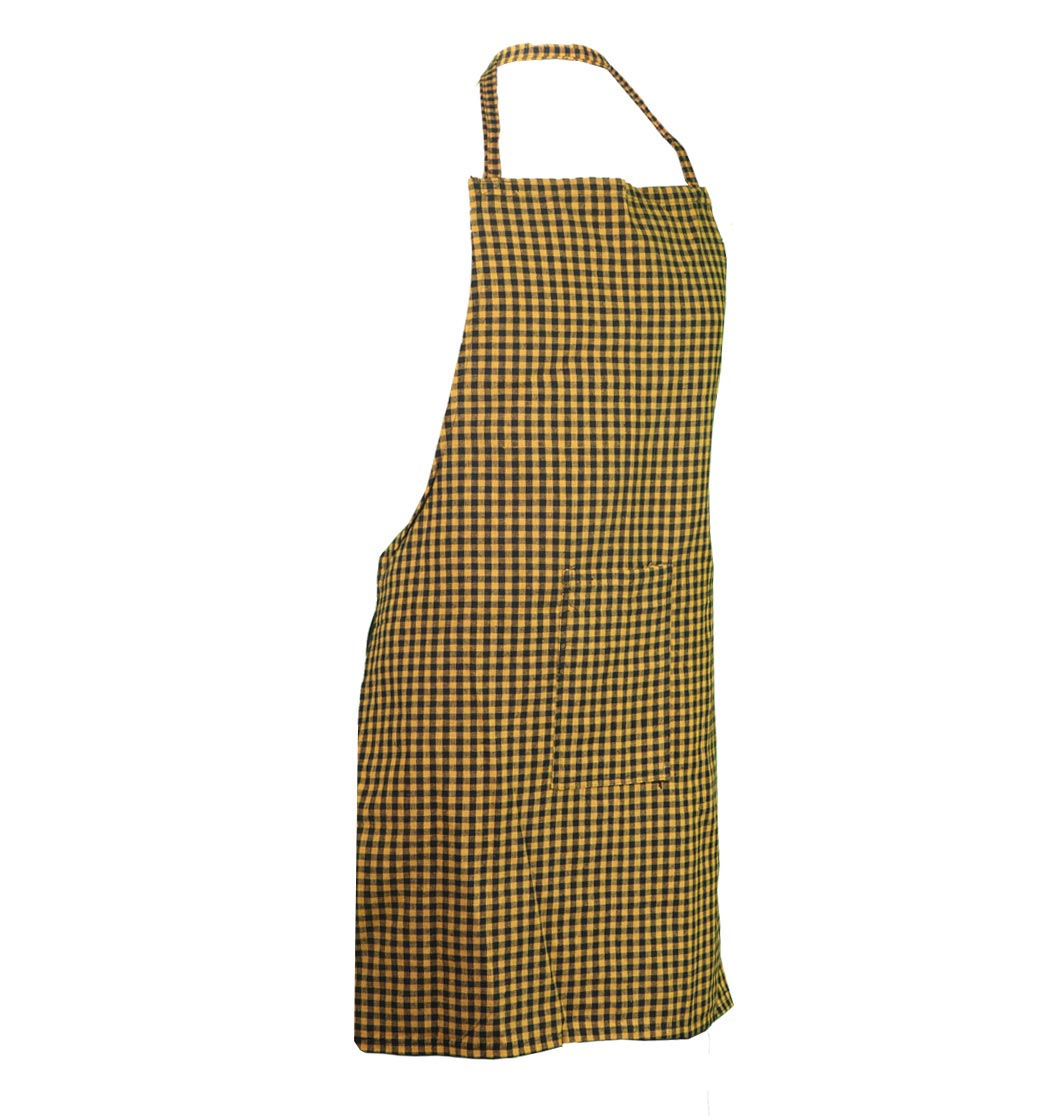 Yellow black Check Apron