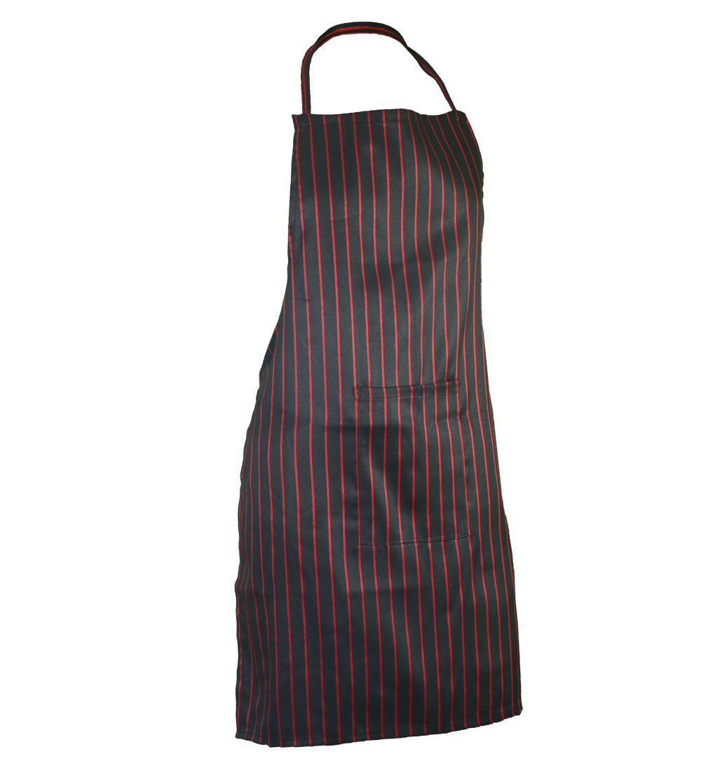 Brown Apron with red stripes
