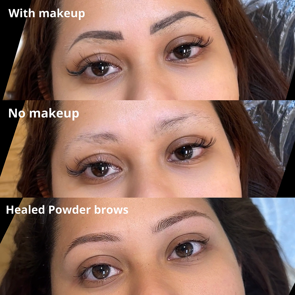 Healed powder brows
