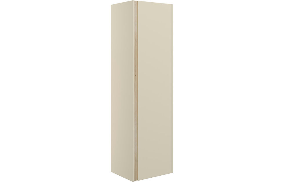 Thumbnail: Blaeu 103 350mm Wall Hung 1 Door Tall Unit - Matt Cotton & Oak Effect