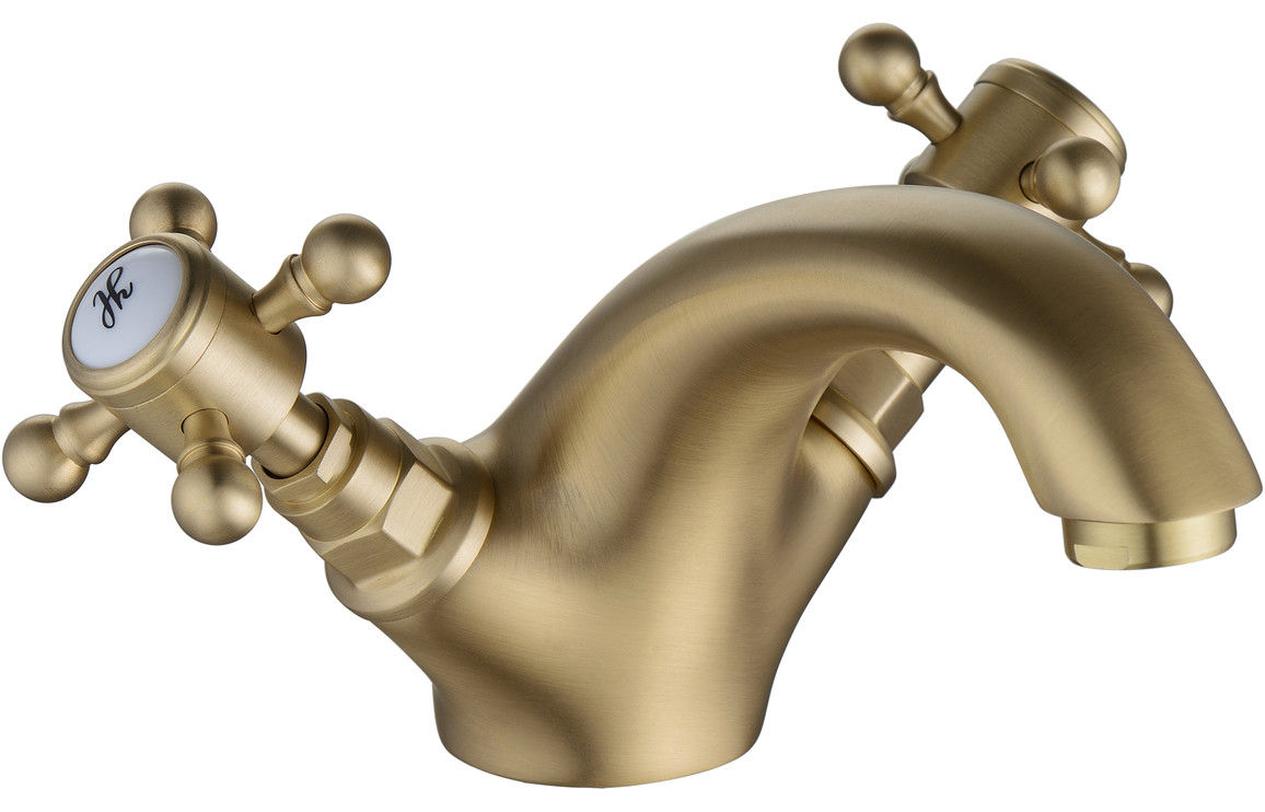 Blaeu 45 Basin Mixer & Pop Up Waste - Brushed Brass