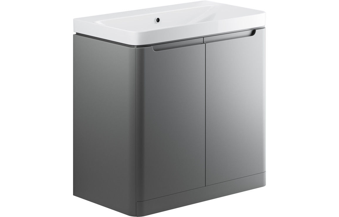 Blaeu 106 800mm 2 Door Floor Standing Basin Unit - Matt Grey