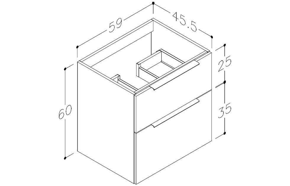 Thumbnail: Blaeu 112 815mm Wall Hung 2 Drawer Basin Unit & Basin - Matt White