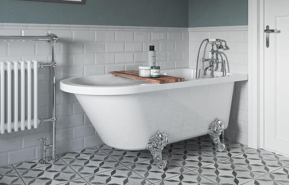 Thumbnail: Blaeu 71 Freestanding 1700x750x650mm 2TH Corner Bath w/Feet