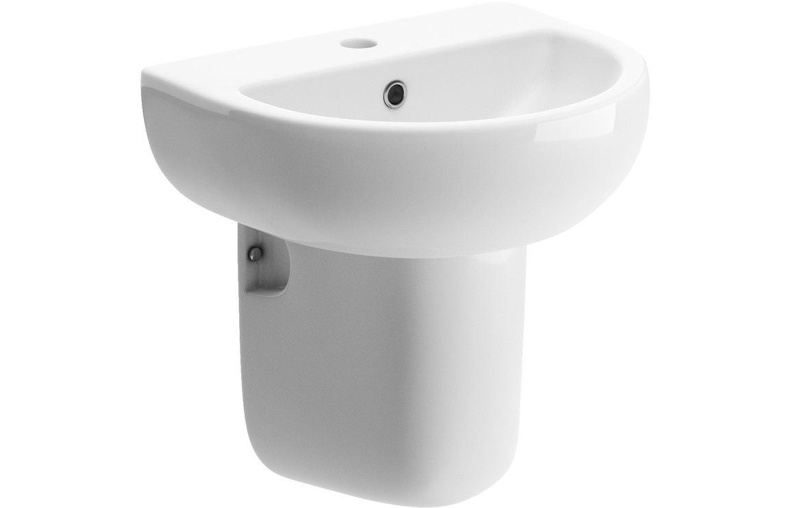 Blaeu 20 450x400mm 1TH Basin & Semi Pedestal