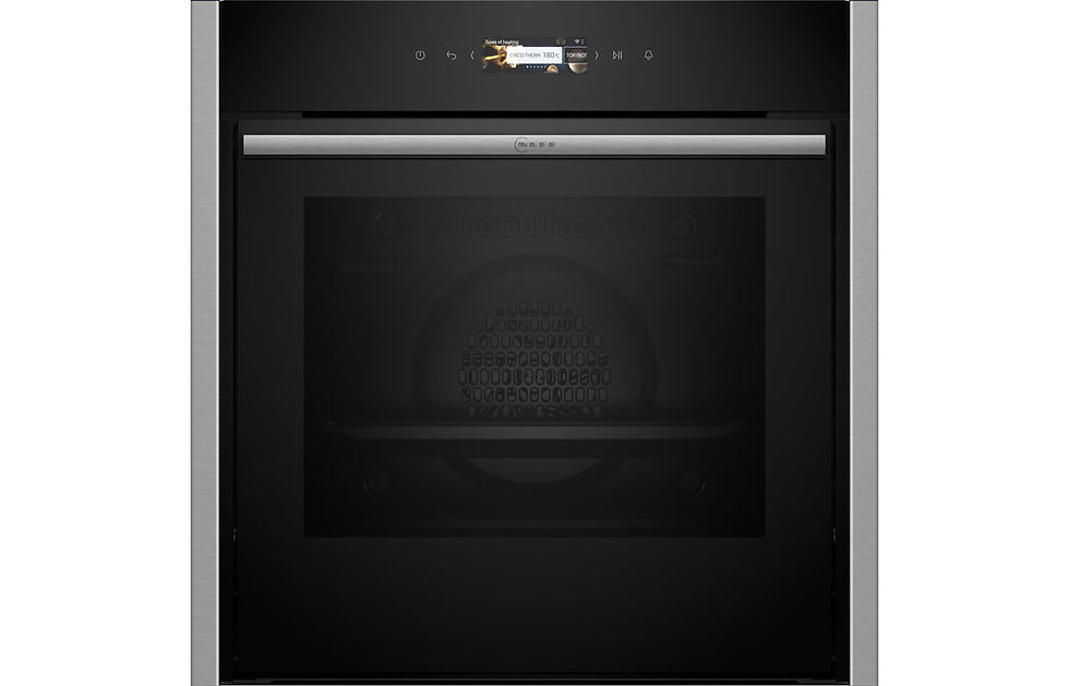 Neff N70 B54CR71N0B Single Slide & Hide® Pyrolytic Oven - Black w/Steel Trim