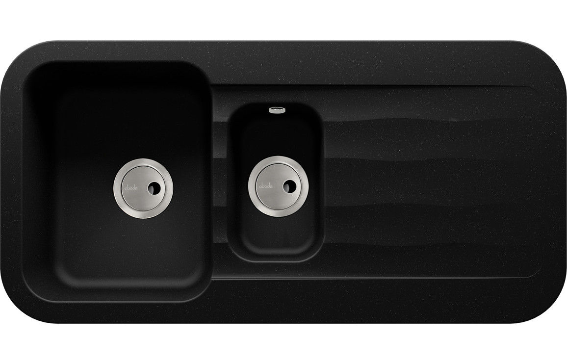 Abode Dune 1.5B & Drainer Granite Inset Sink - Black