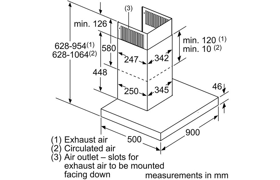 Thumbnail: Neff N70 D95BMP5N0B 90cm Box Design Chimney Hood - St/Steel