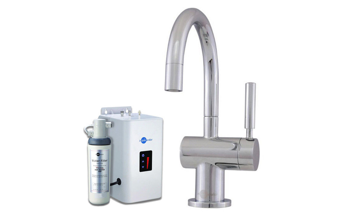 InSinkErator H3300 Hot Mixer Tap, Neo Tank & Water Filter - Brushed Steel