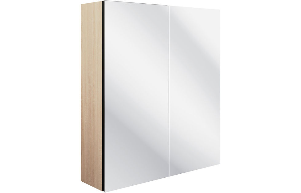 Thumbnail: Blaeu 113 600mm 2 Door Mirrored Wall Unit - Matt Graphite Grey
