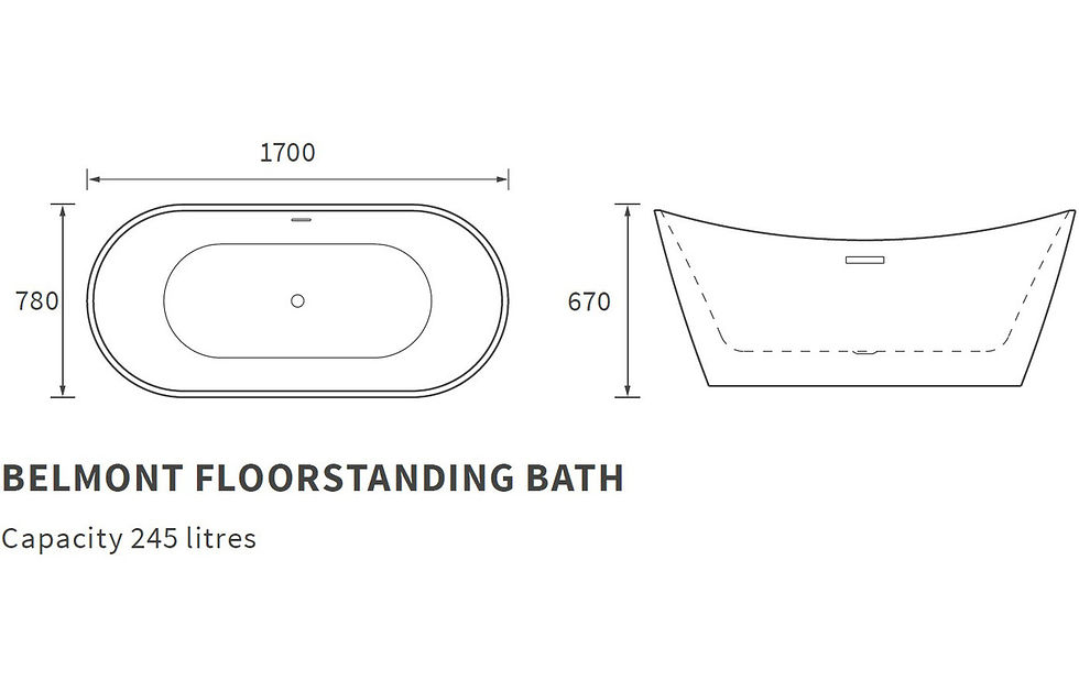 Thumbnail: Blaeu 70 Freestanding 1700x780x690mm Bath - Matt Blue
