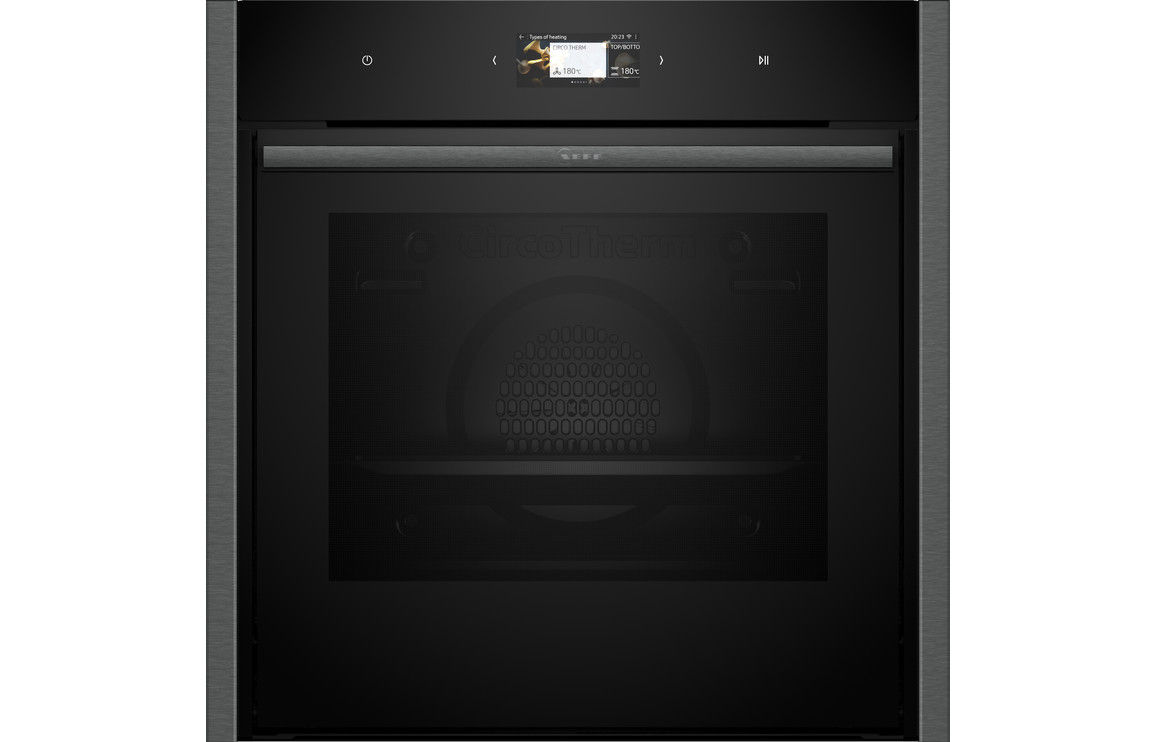Neff N90 B64CS71G0B Single Slide & Hide® Pyrolytic Oven - Black w/Graphite Trim