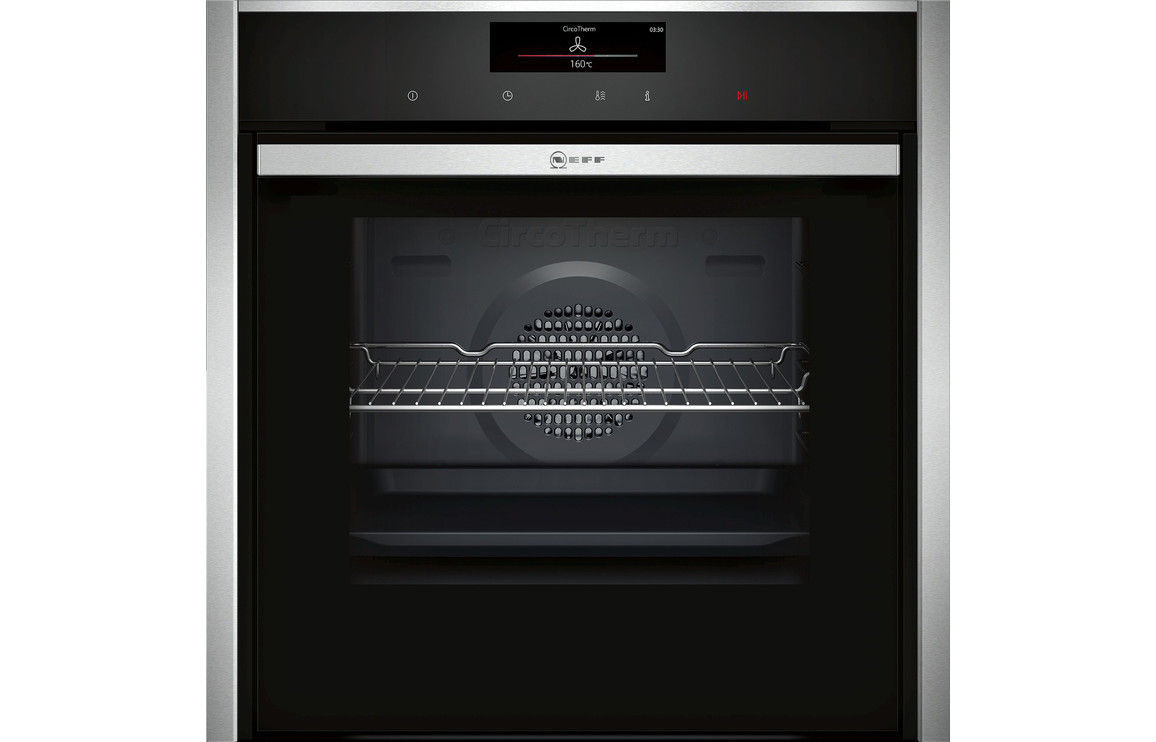 Neff N90 B58CT68H0B Single Slide & Hide® Pyrolytic Oven - St/Steel