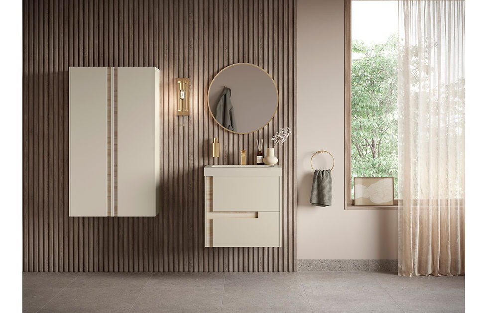 Thumbnail: Blaeu 103 605mm Wall Hung 2 Drawer Basin Unit & Co-ordinating Basin - Matt Cotto