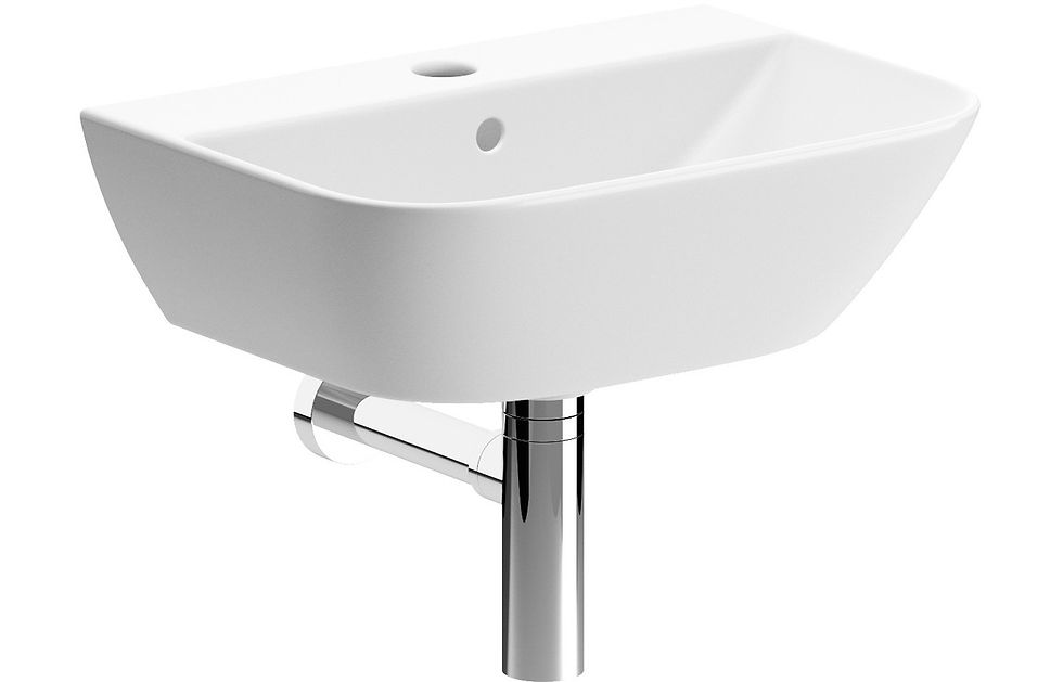 Thumbnail: Blaeu 4 450x320mm 1TH Cloakroom Basin & Chrome Bottle Trap