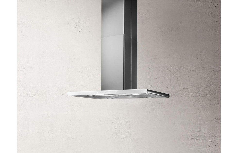 Thumbnail: Elica Galaxy 90cm Island Hood - St/Steel & White Glass