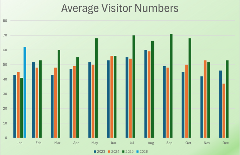 Record Number of visitors in January - almost 500 attended our 8 sessions!