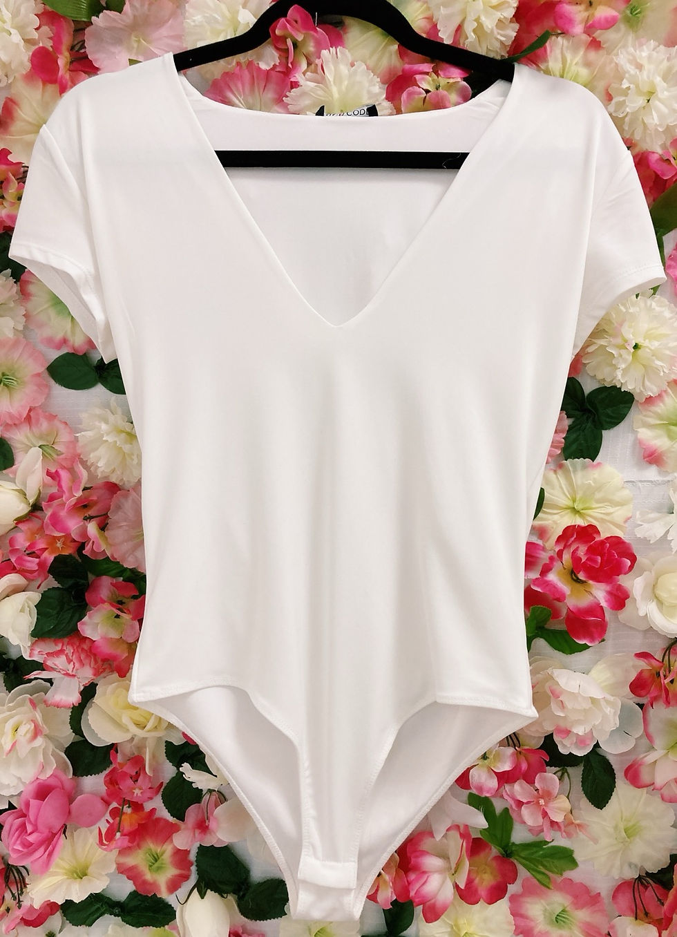 Thumbnail: White V-Neck Bodysuit