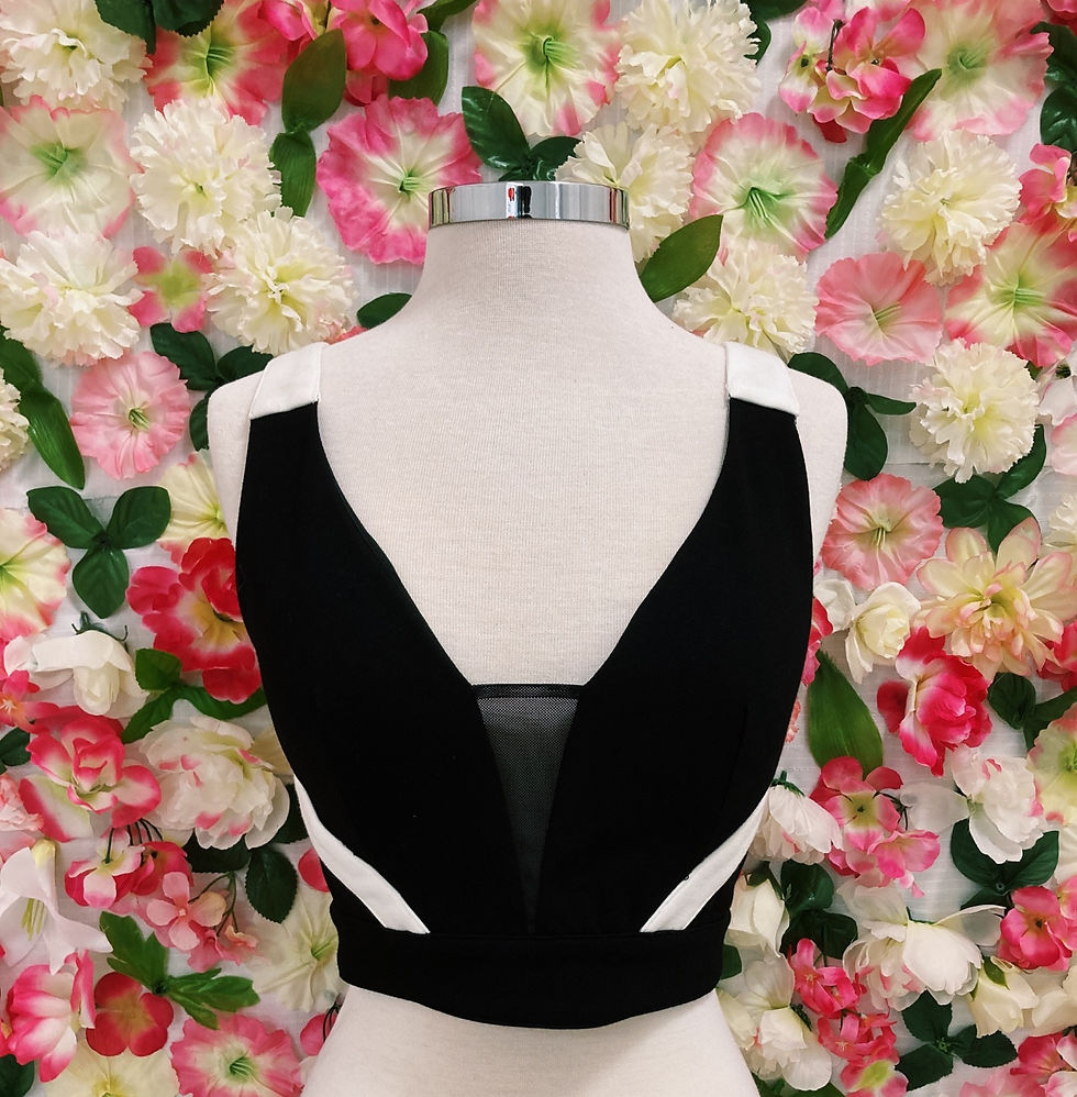 Thumbnail: Black and White Sports Bra