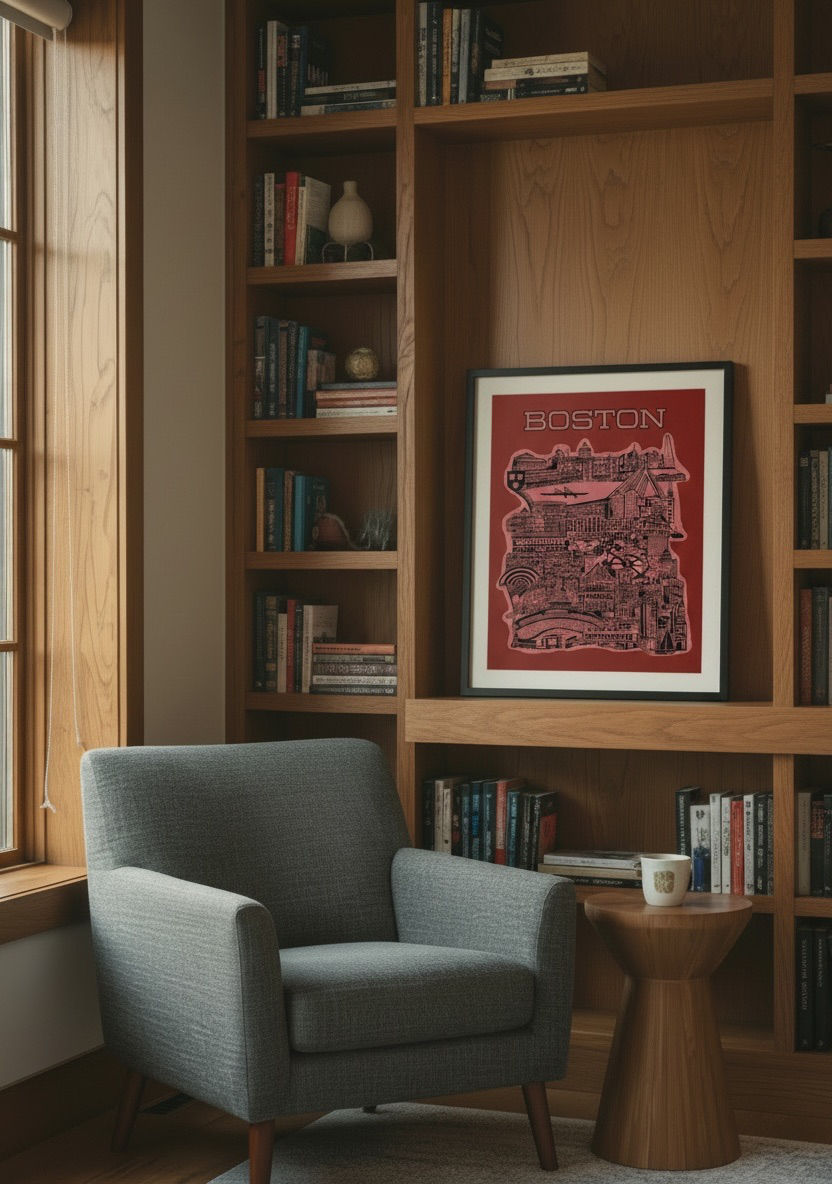 Boston in Red giclée framed photo rag
