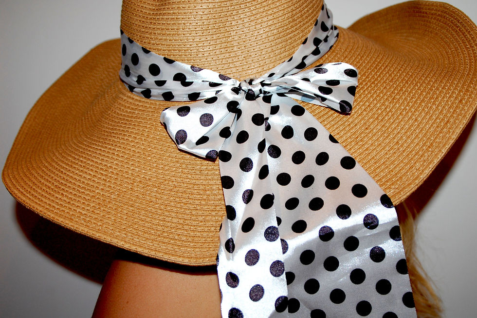 Thumbnail: Beach Hat with Polka Dot Tie