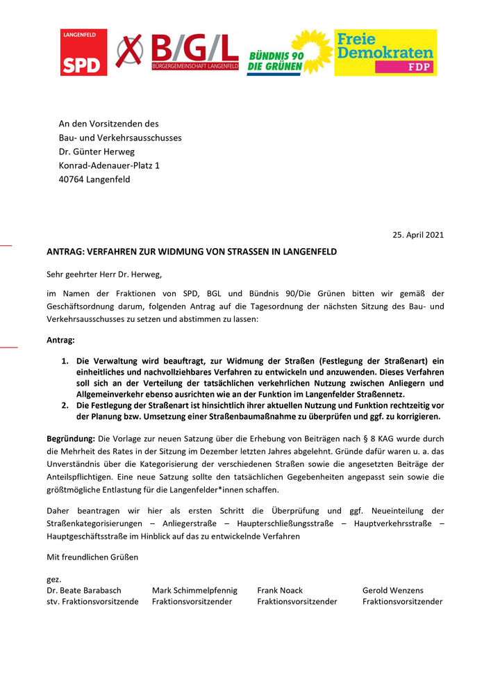 Wie Beantragt Man Ein Führungszeugnis VERFAHREN ZUR WIDMUNG VON STRASSEN IN LANGENFELD