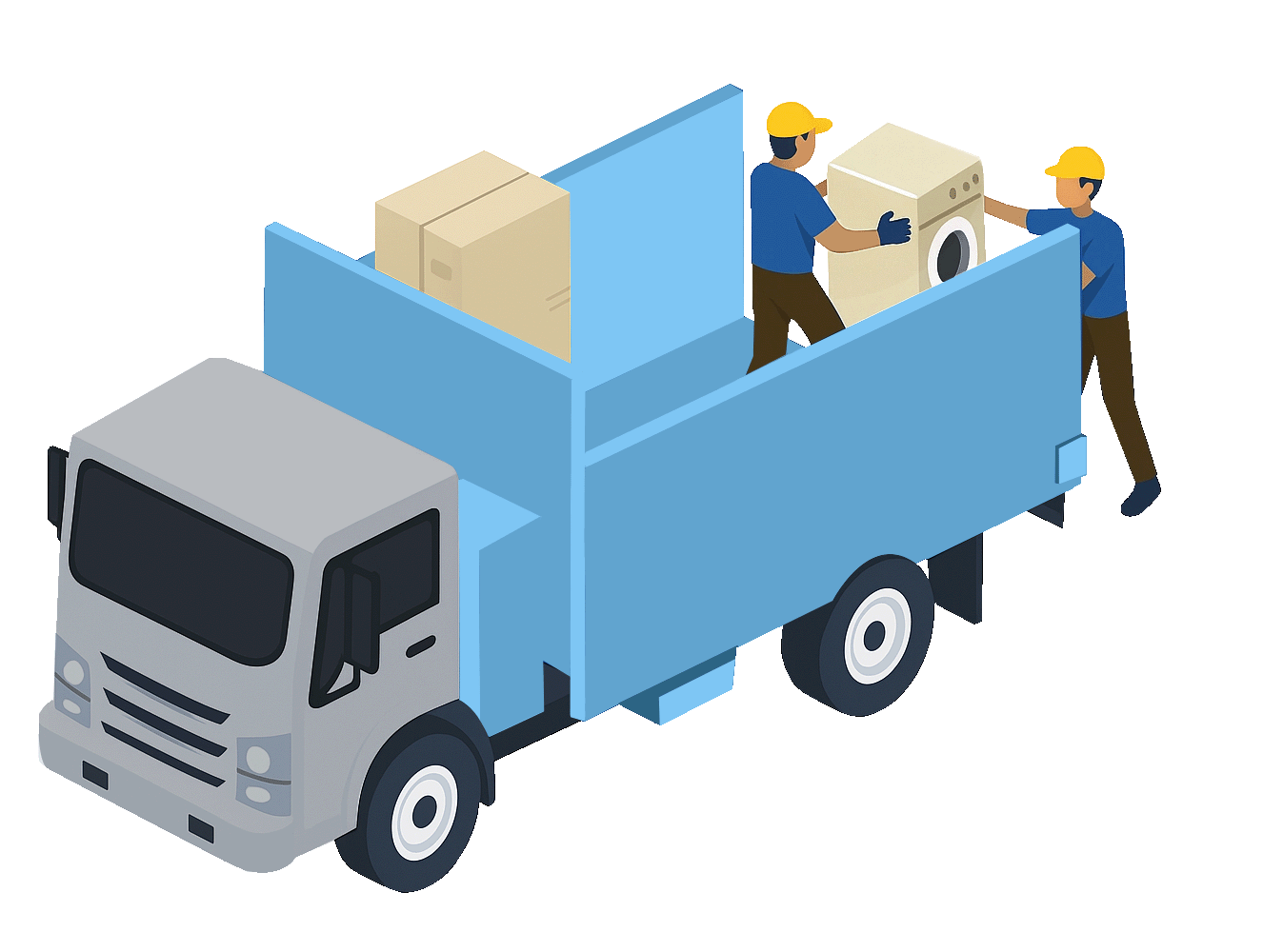 Junk Yetis logo featuring a cartoon truck and slogan “Yeti Strong, Junk Gone,” representing Wisconsin junk removal company